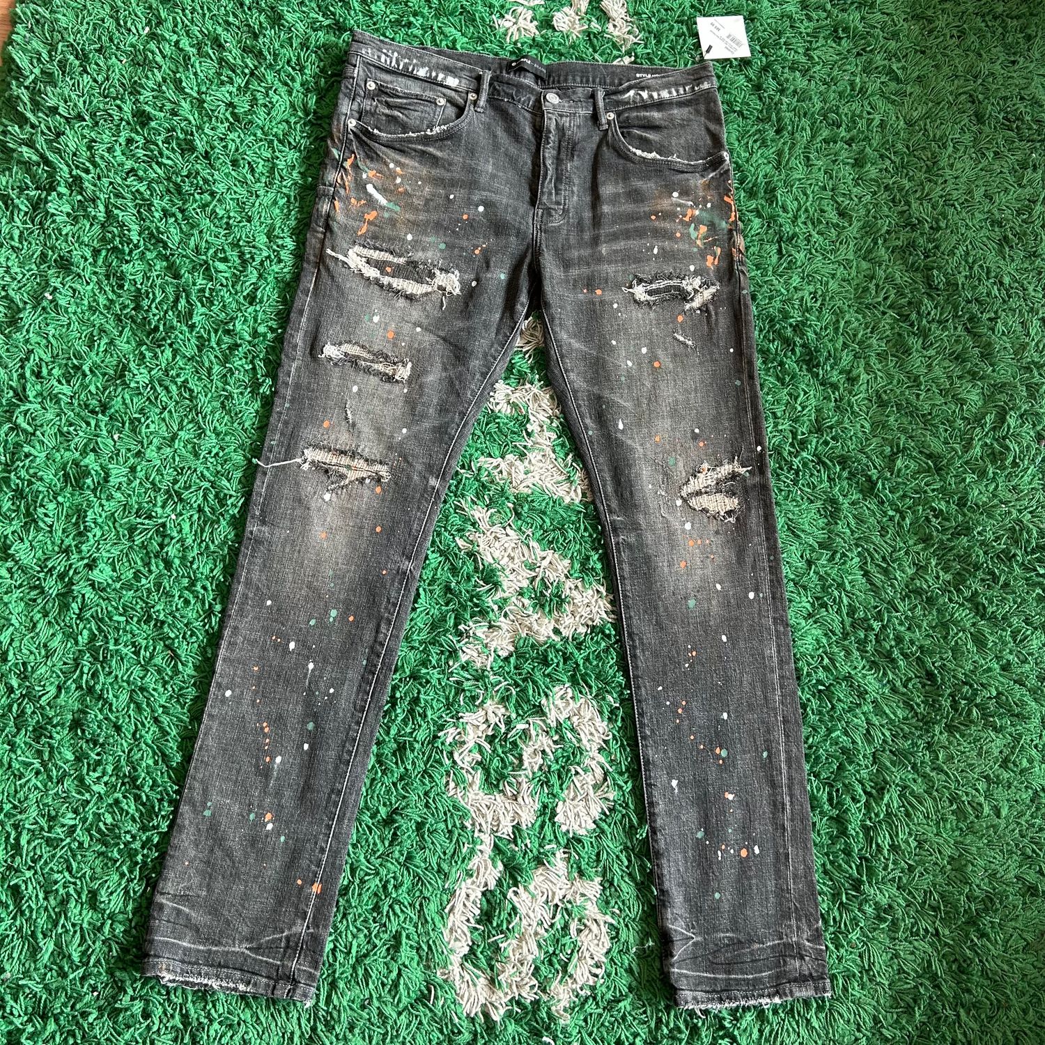 PO PURPLE P001 BLACK MULTICOLOR PAINT SPLATTER SIZE 36