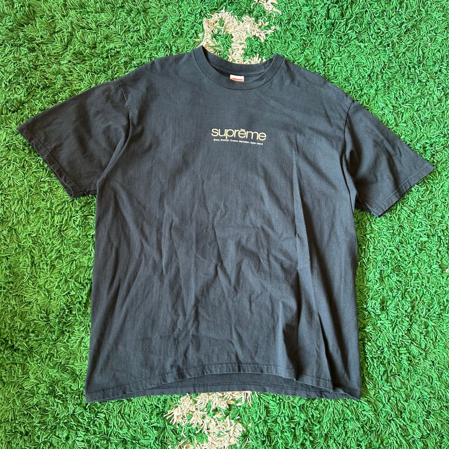 PO SUPREME SS21 FIVE BURROUGHS TEE NAVY SIZE XL