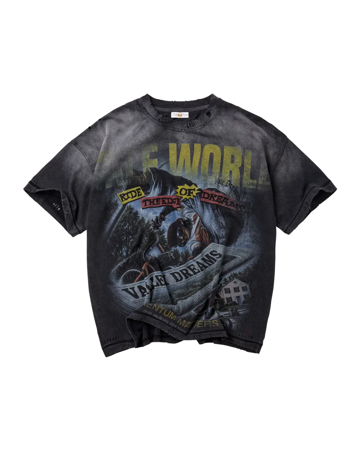 NEW VALE NEWSPAPER TEE BLACK