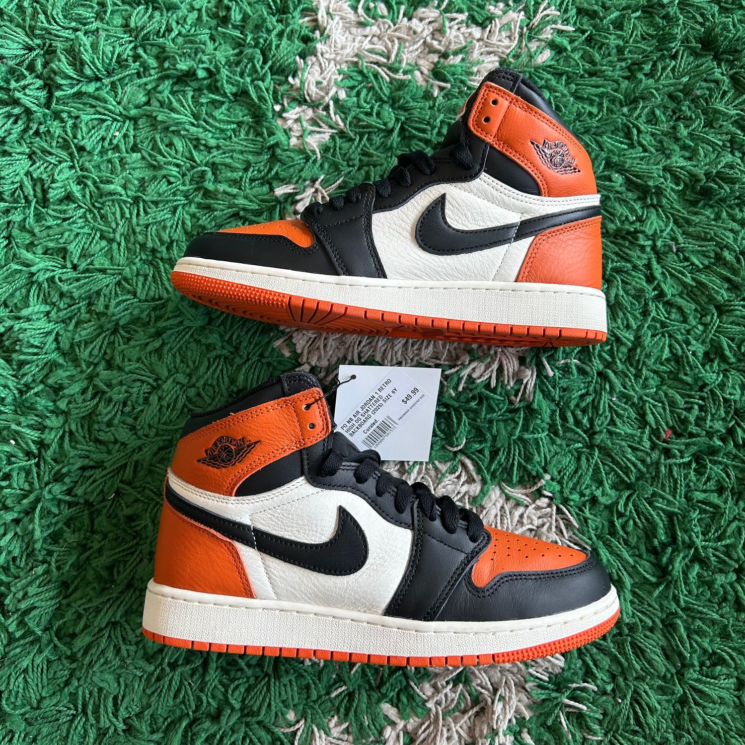 PO NB AIR JORDAN 1 RETRO HIGH OG SHATTERED BACKBOARD (2025) SX SIZE 6Y