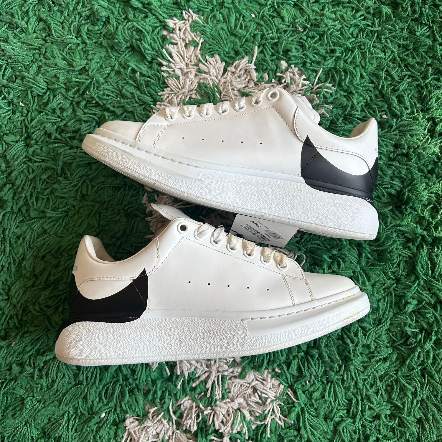 PO NB ALEXANDER MCQUEEN OVERSIZED SNEAKER DROP HEEL COUNTER PRINT WHITE (Sx) SIZE 42EU 9 US