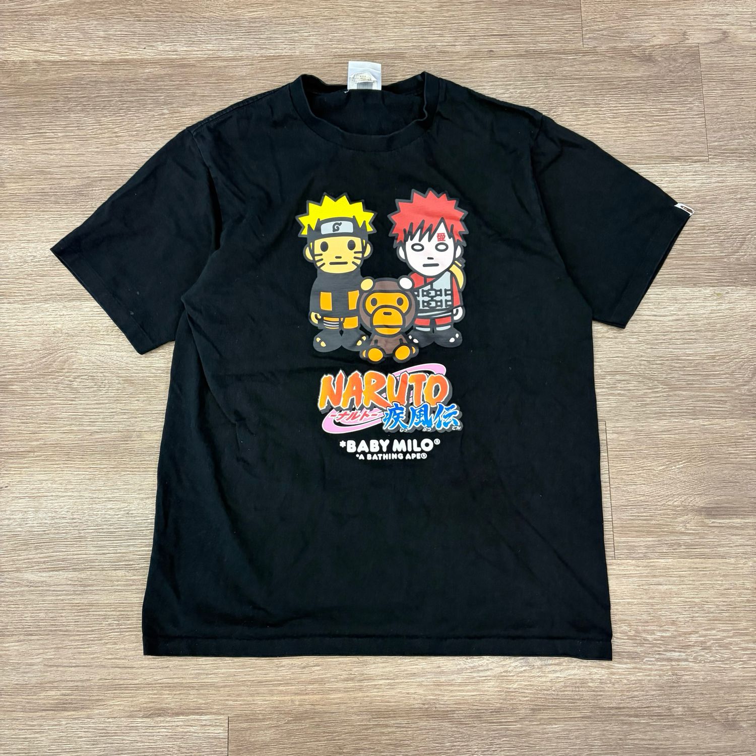 PO BAPE X NARUTO MILO #7 TEE BLACK SIZE L