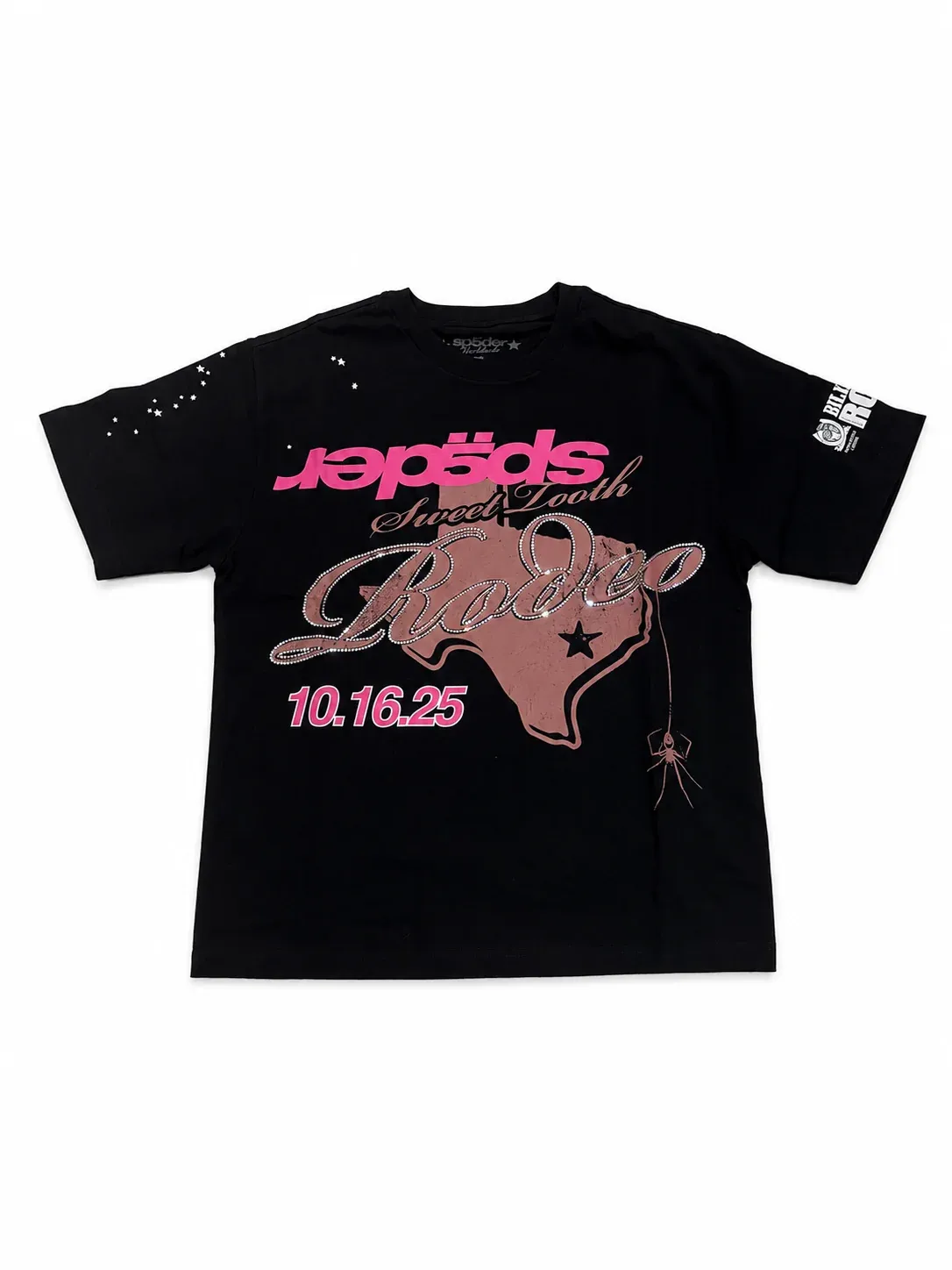 NEW SP5DER BLACK RODEO TEXAS TEE BLACK