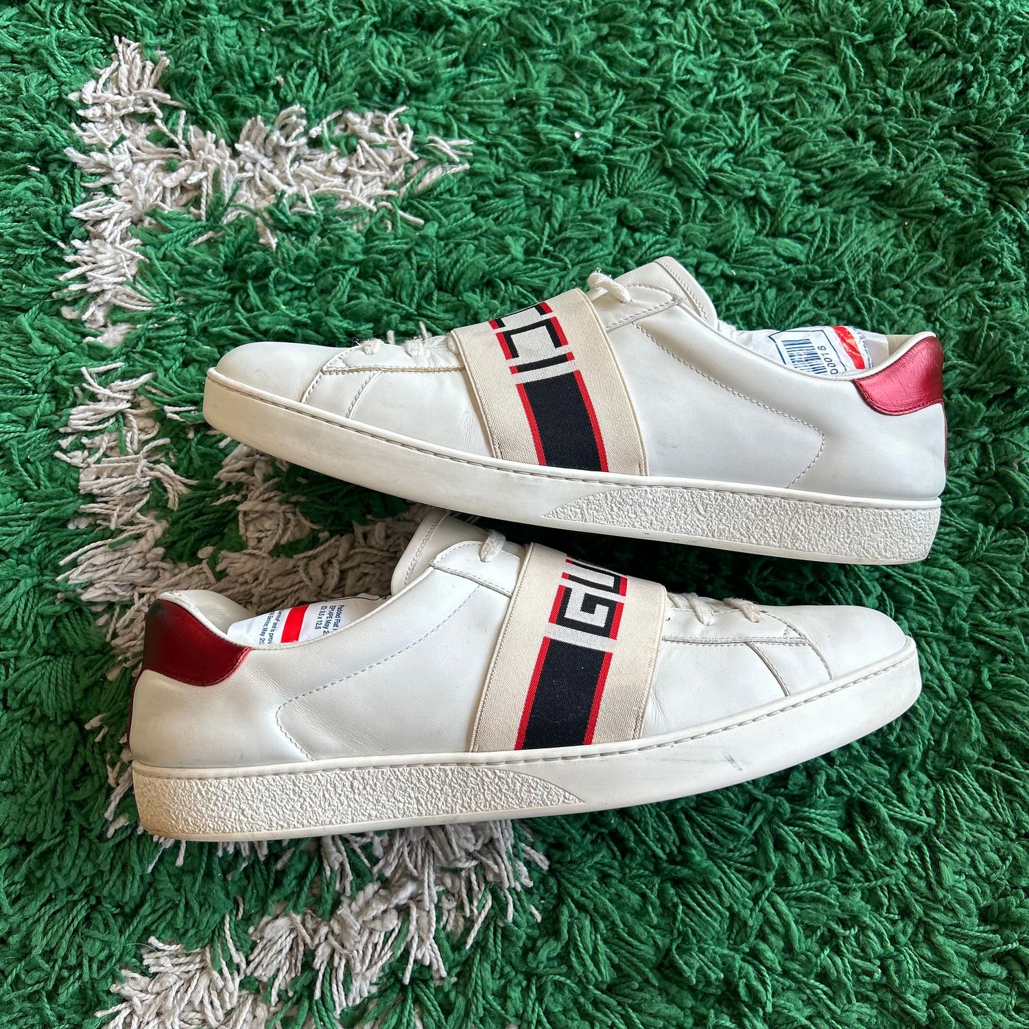 PO NB GUCCI ACE STRIPE IVORY (Sx) SIZE 13US