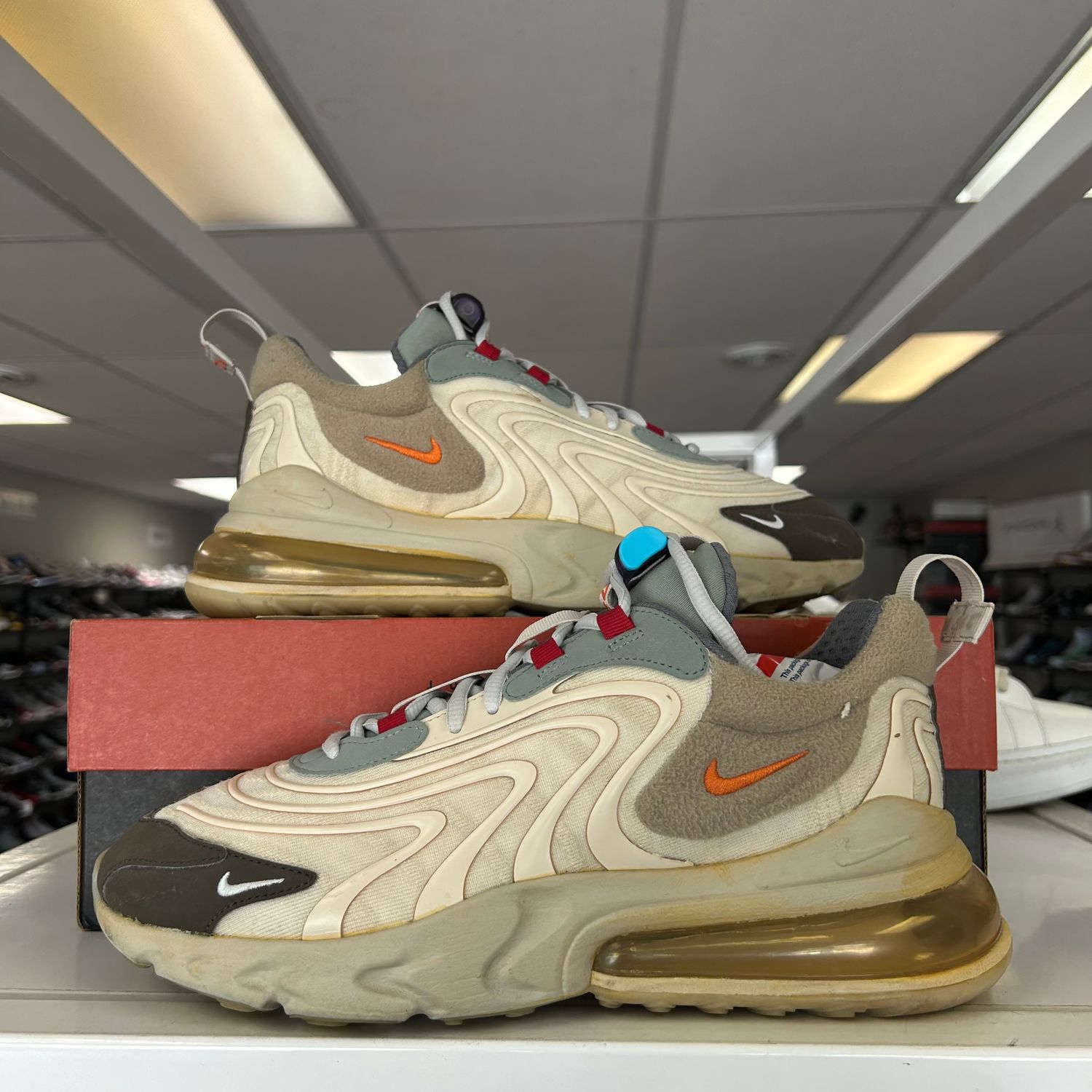 PO2 NIKE AIR MAX 270 REACT ENG TRAVIS SCOTT CACTUS TRAILS (Sx) SIZE 9.5