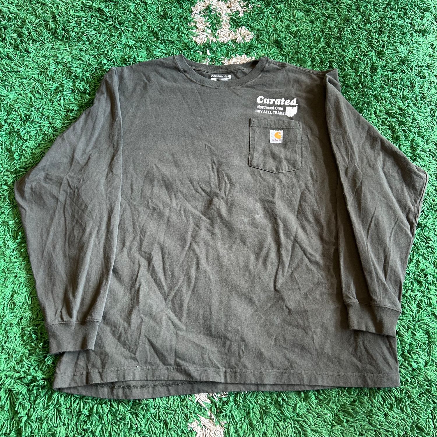 NEW CURATED CARHARTT 5 YEARS L/S TEE DARK OLIVE