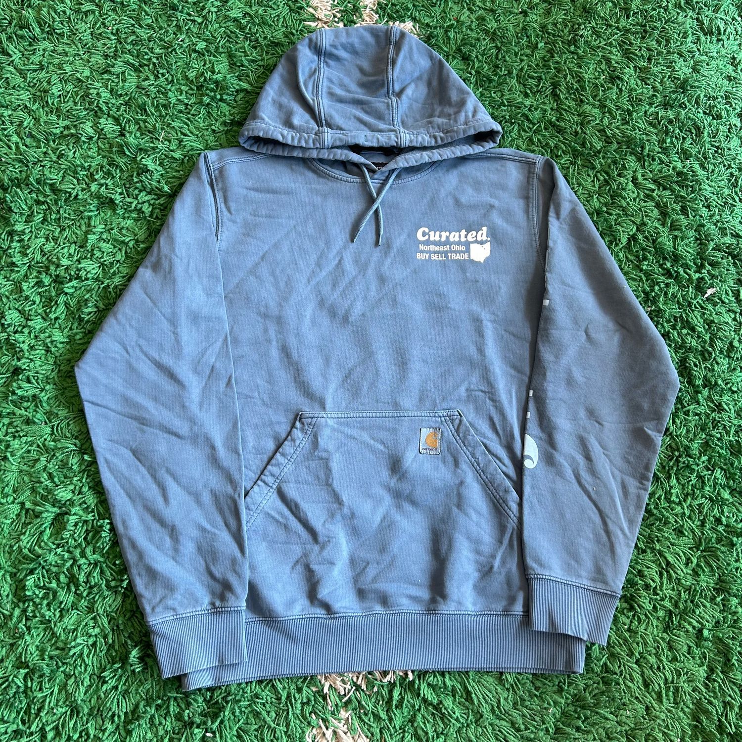 NEW CURATED CARHARTT 5 YEARS HOODIE WASHED BLUE