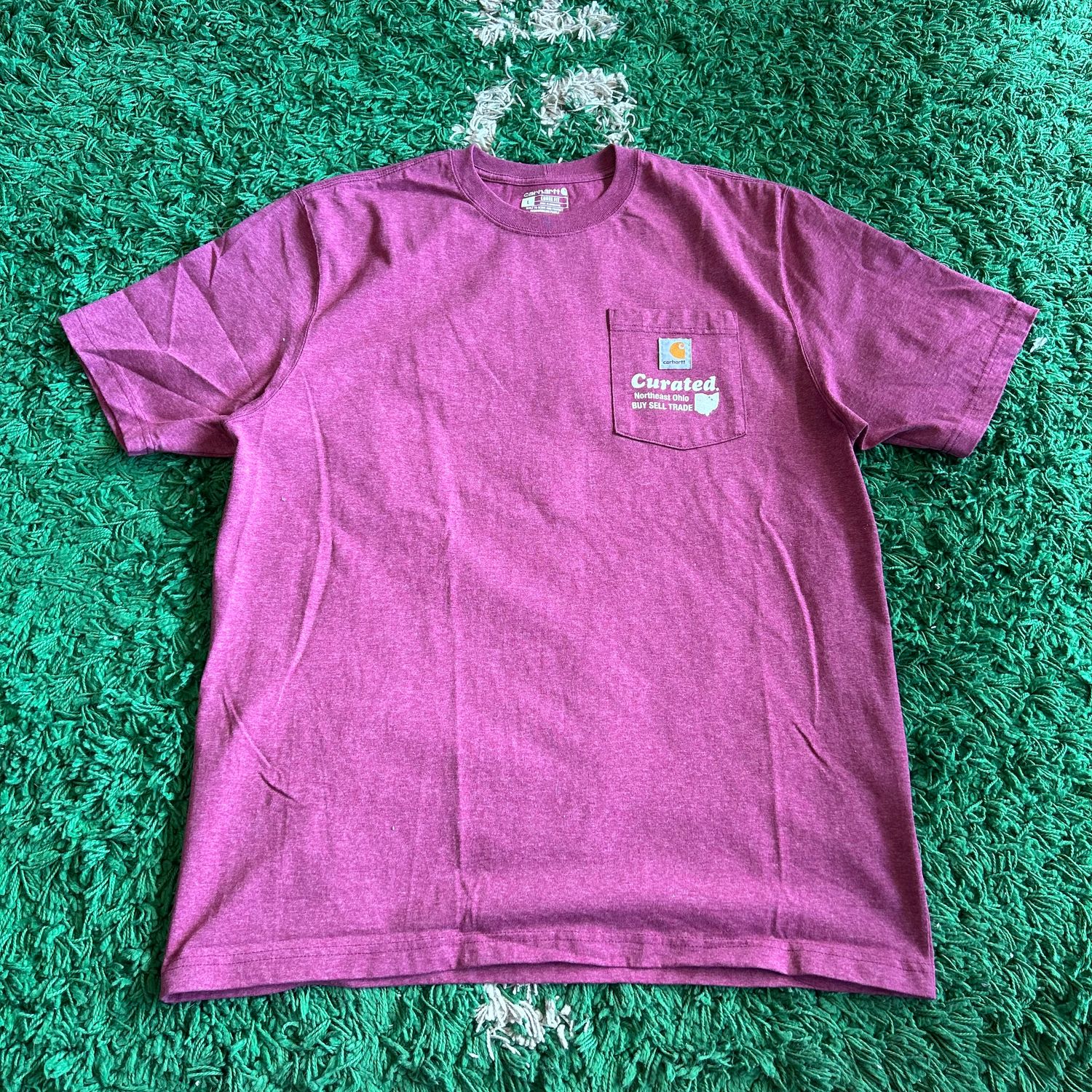 NEW CURATED CARHARTT 2 STORE TEE RASPBERRY HEATHER