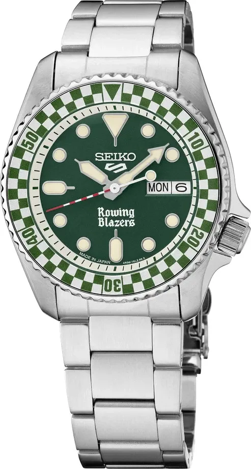 NEW SEIKO 5 SPORT ROWING BLAZERS GREEN 38MM WATCH