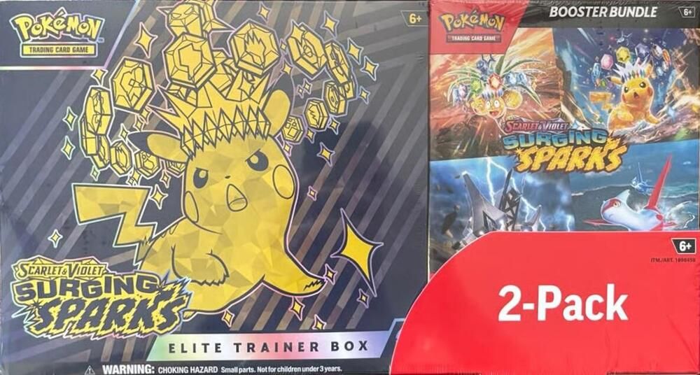 NEW POKEMON COSTCO SURGING SPARKS ETB &amp; BUNDLE 2 PACK