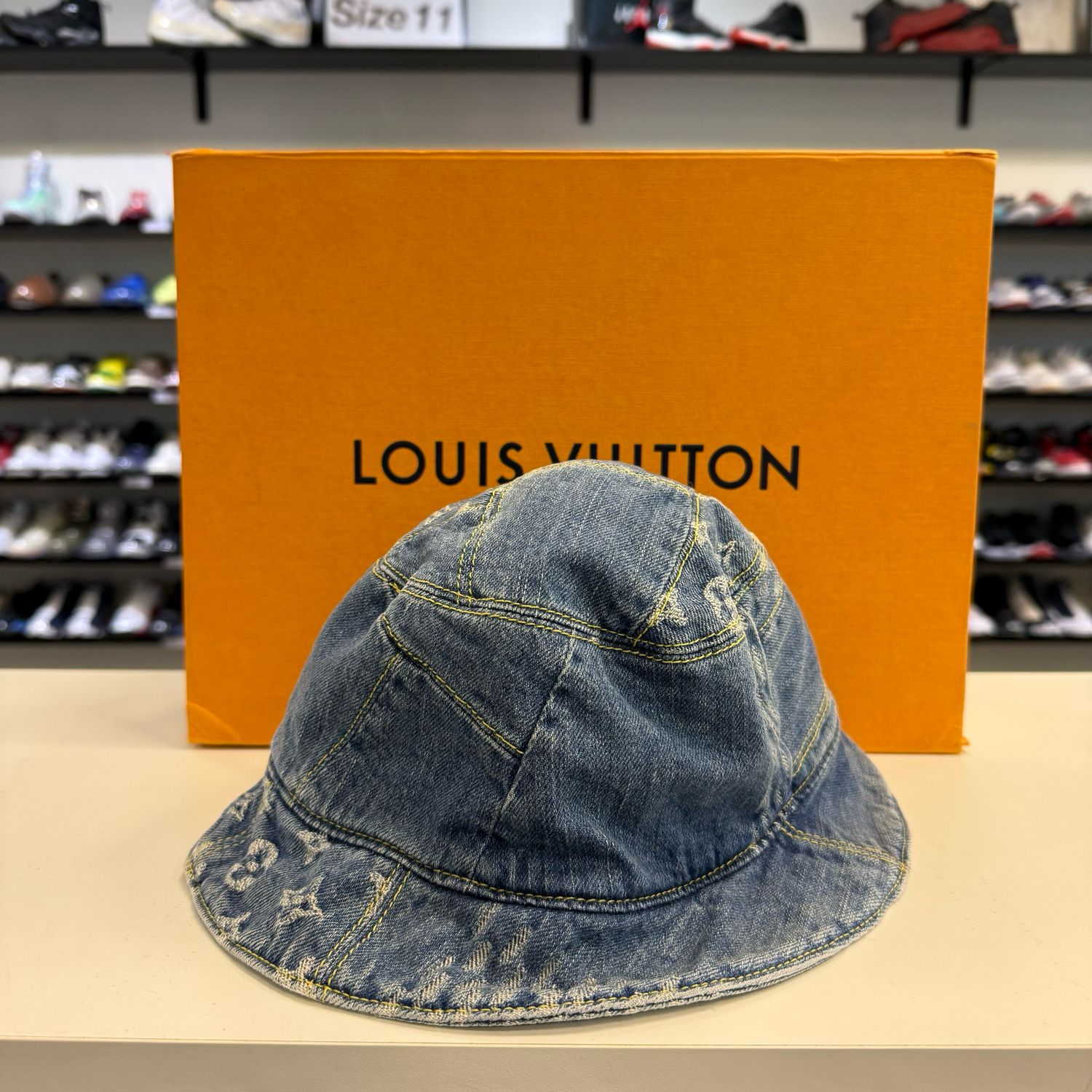 PO LV NIGO DAMIER DENIM BUCKET HAT