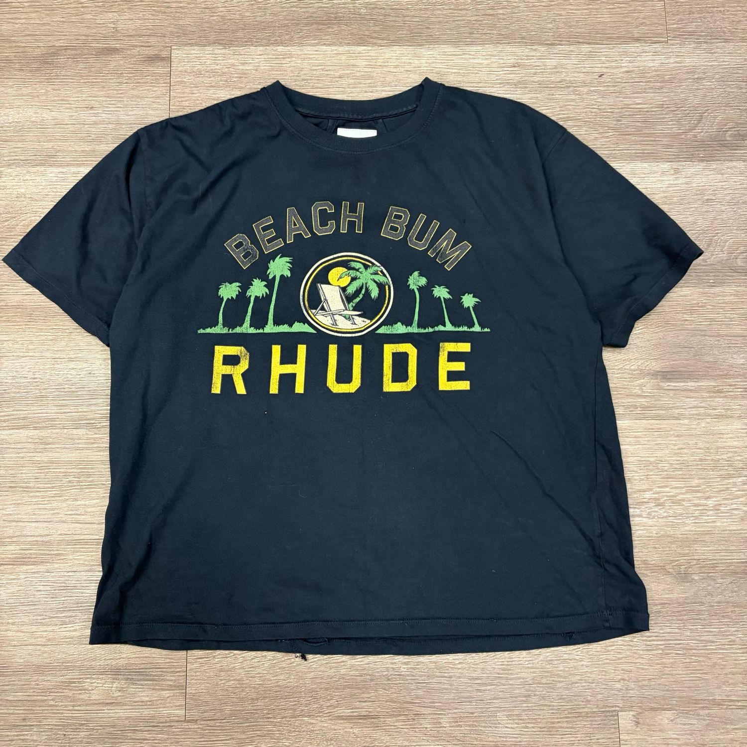 PO RHUDE PALMERA VINTAGE BLACK TEE SIZE M