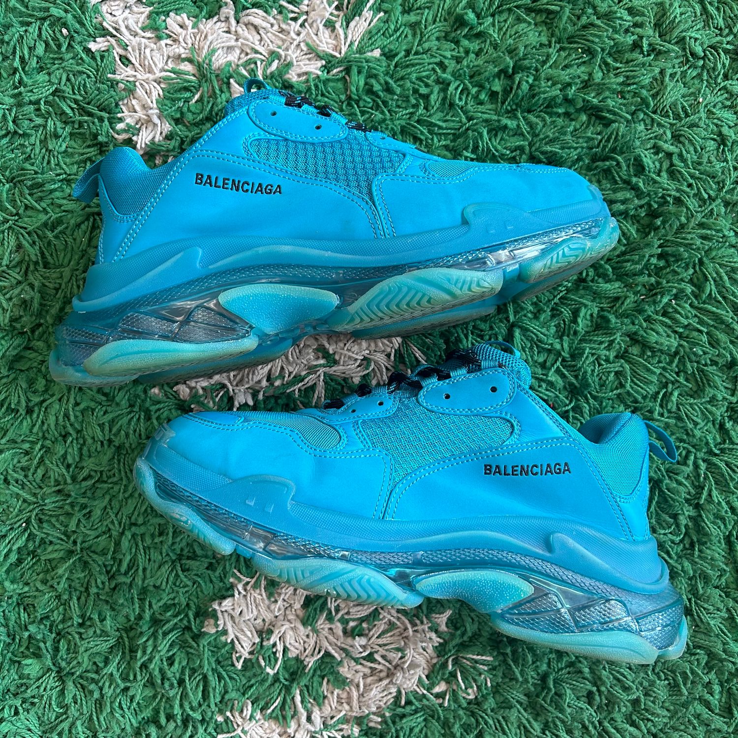 PO NB BALENCIAGA TRIPLE S CLEAR SOLE BLUE (SX) SIZE SIZE 13US