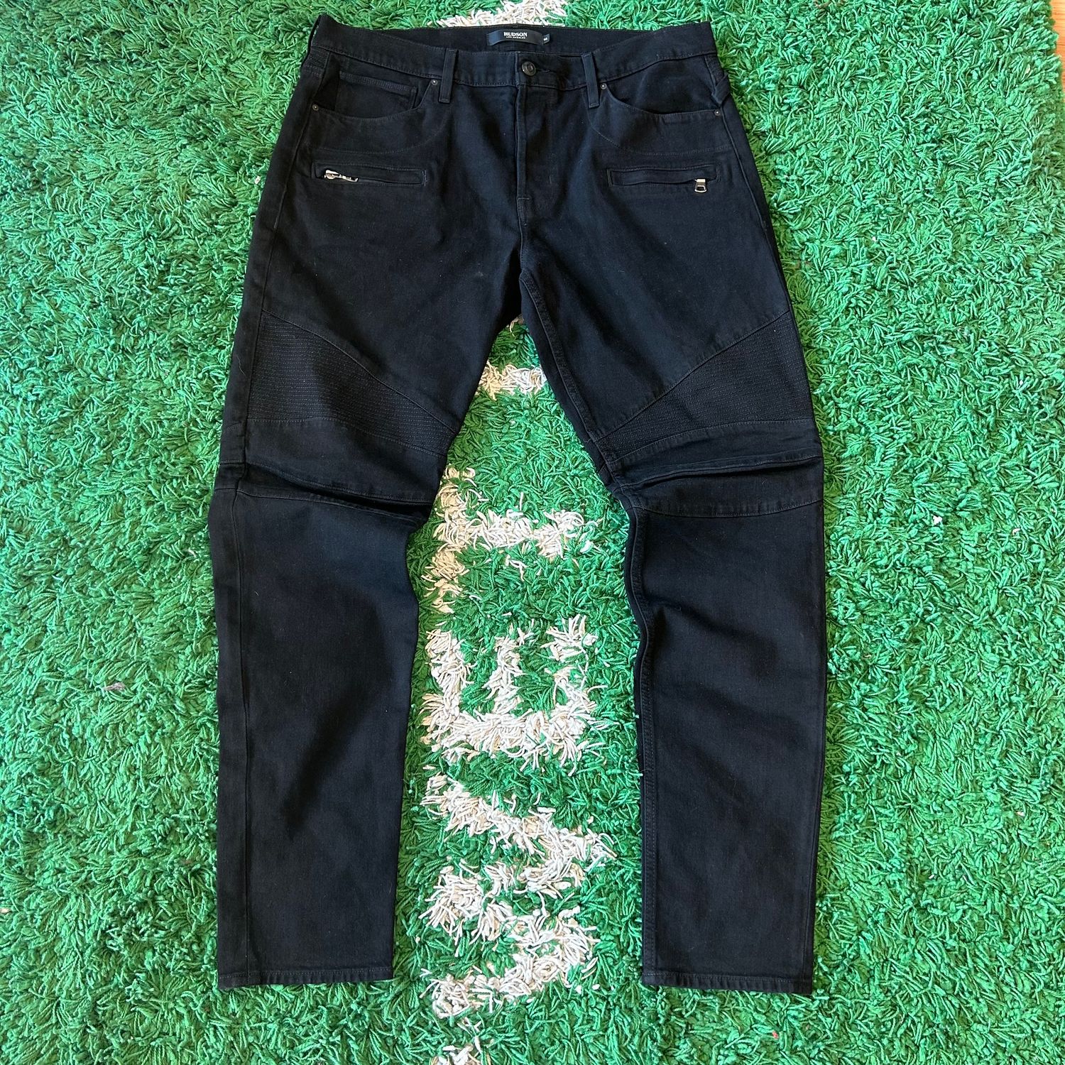 PO HUDSON LA BLACK BIKER JEANS SIZE 38