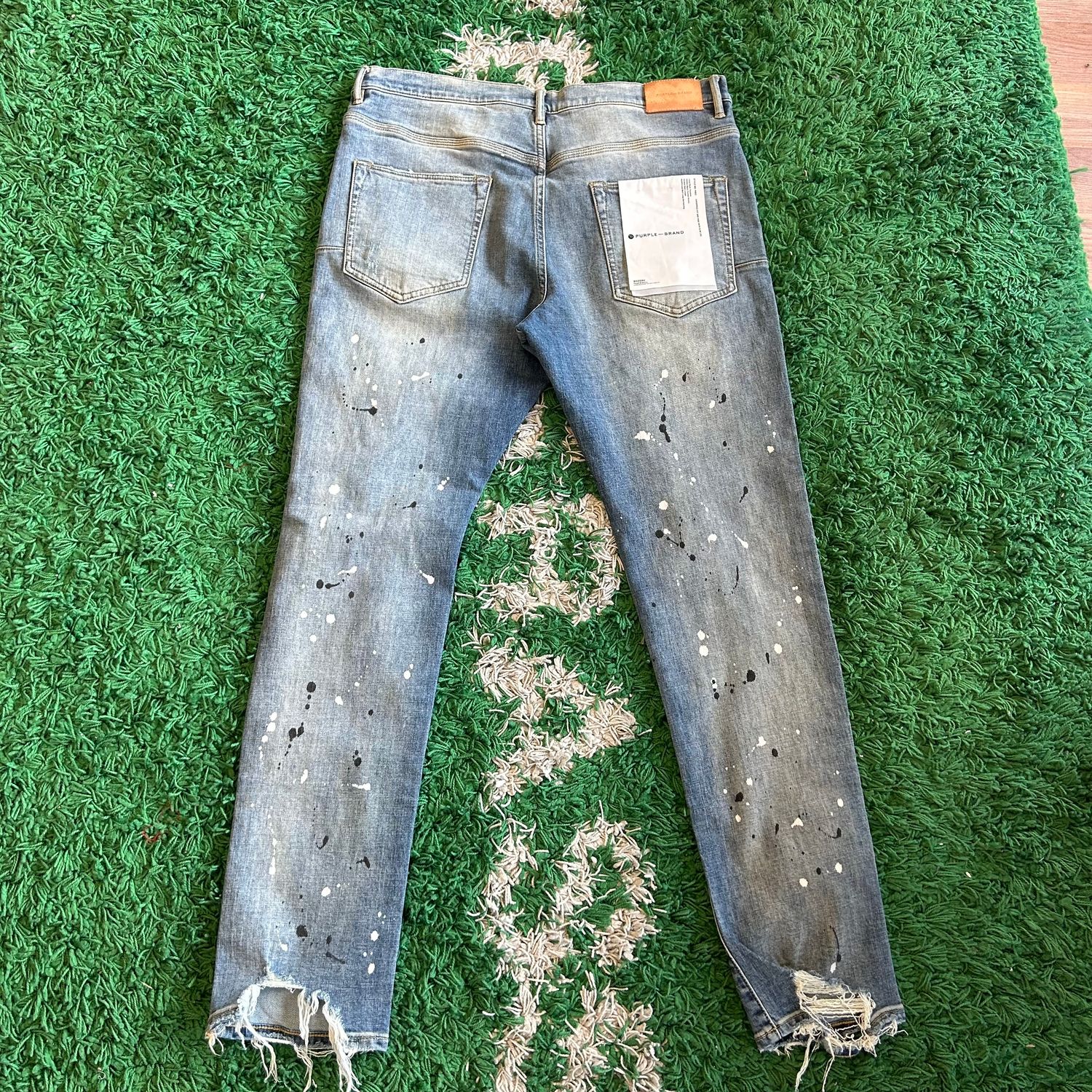 PO PURPLE JEANS P002 LIGHT WASHED PAINT SPLASH SIZE 36