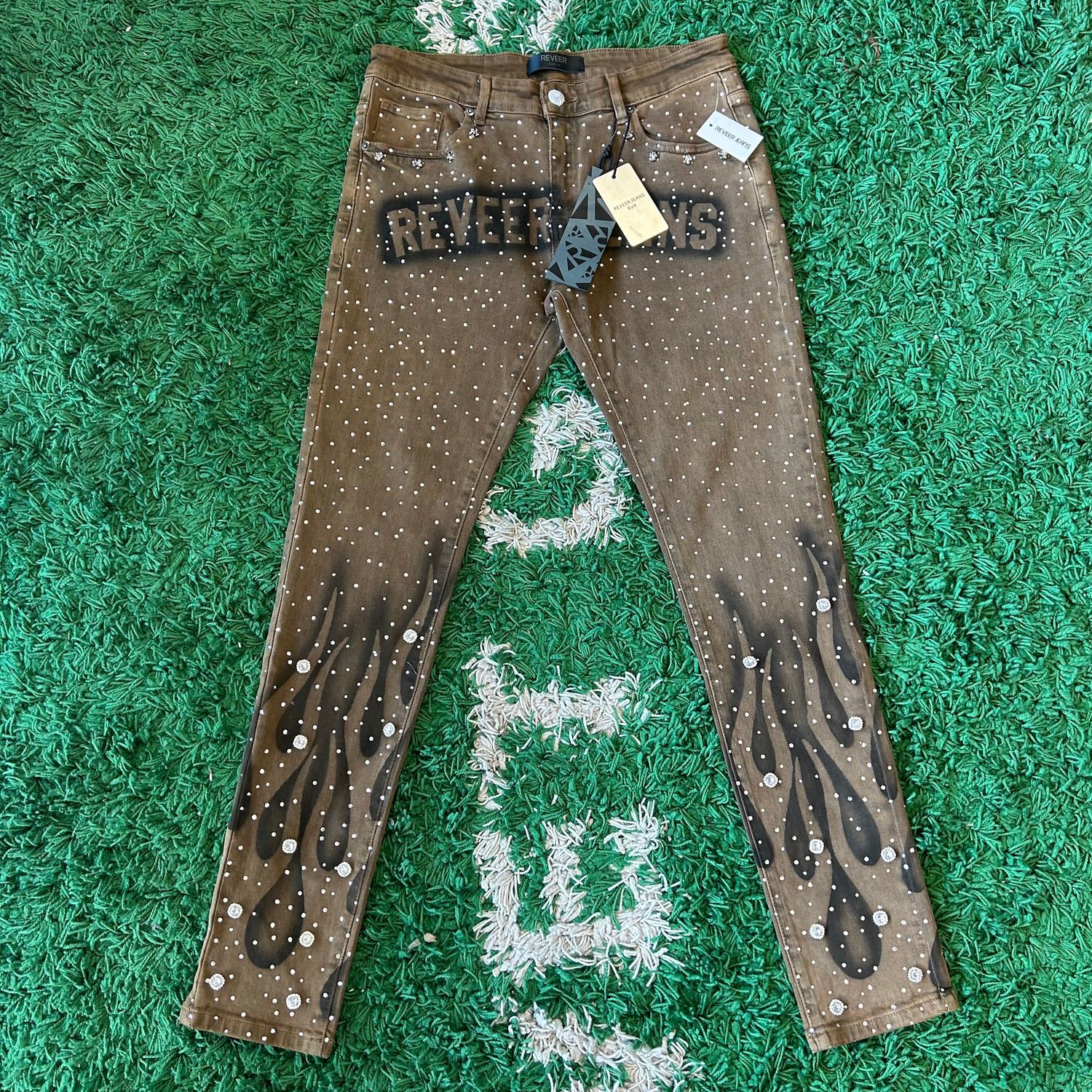 PO REVEER BROWN WASH WITH GEMS SIZE 34
