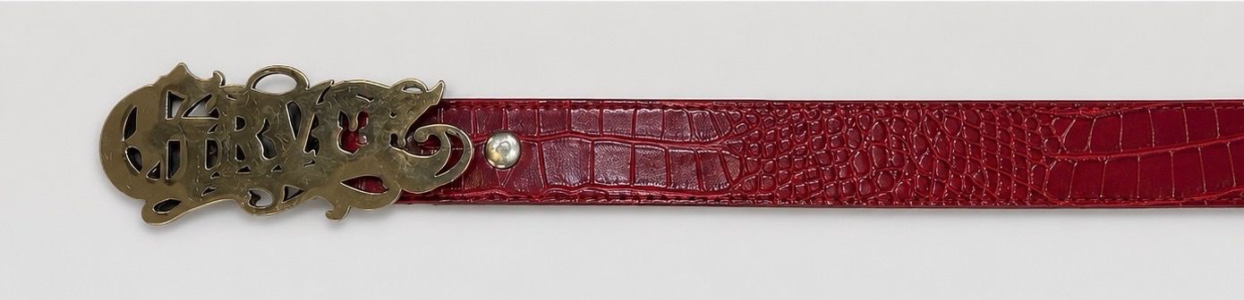 NEW GRVCE RED WINE CROCIDILE BELT