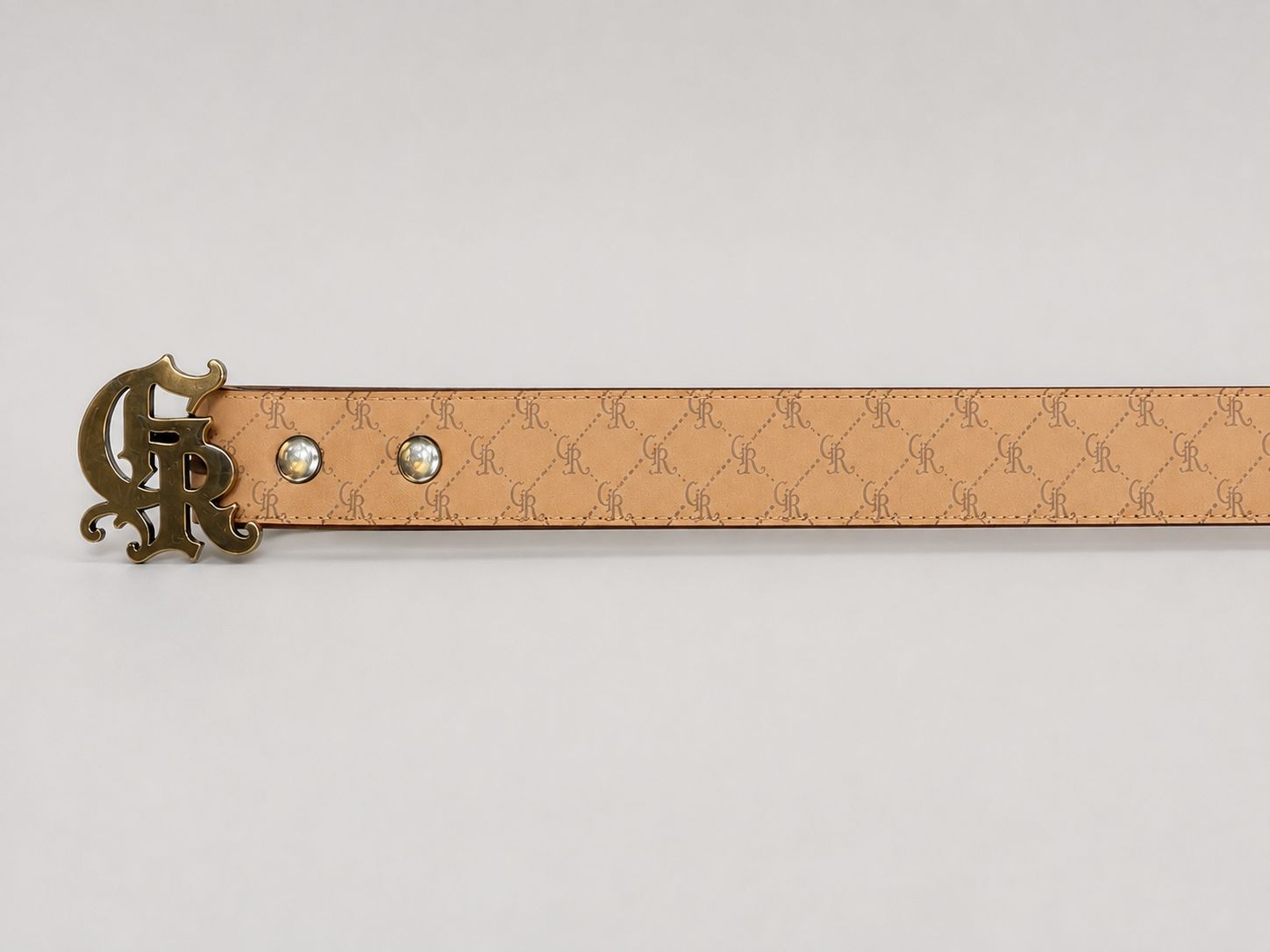 NEW GR TAN MONOGRAM BELT