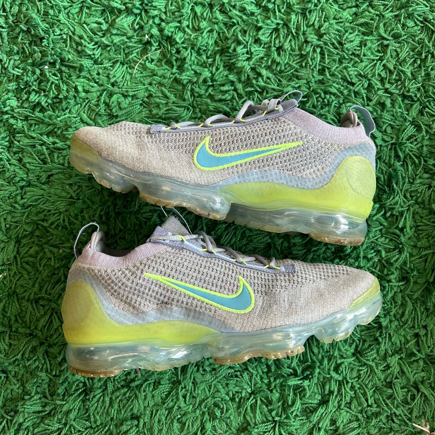 PO NB NIKE AIR VAPORMAX 2021 FK PARTICLE GREY LIQUID LIME (SX) SIZE 11