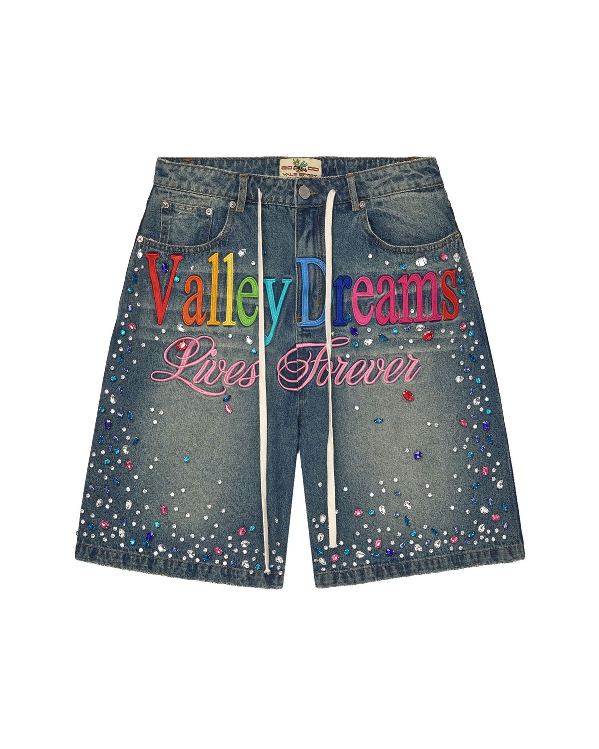 NEW VALE ICE CREAM JORTS LIGHT RINSE