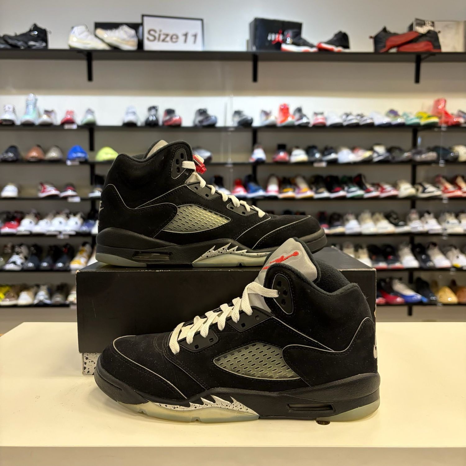 PO AIR JORDAN 5 RETRO OG BLACK METALLIC REIMAGINED SIZE 7Y (NO INSOLES)