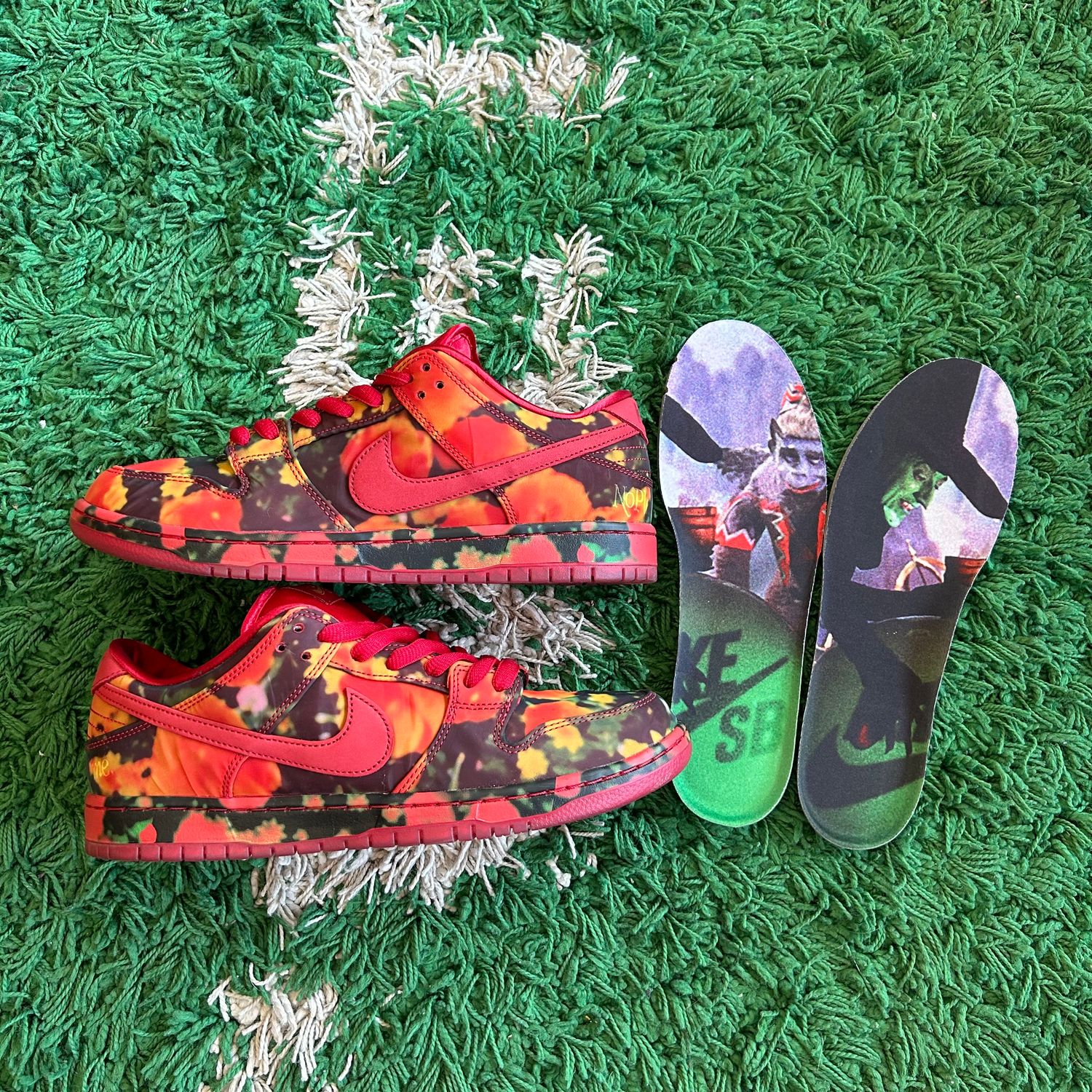PO NB NIKE SB DUNK LOW WIZARD OF OZ POPPY FIELD (SX) SIZE 10.5