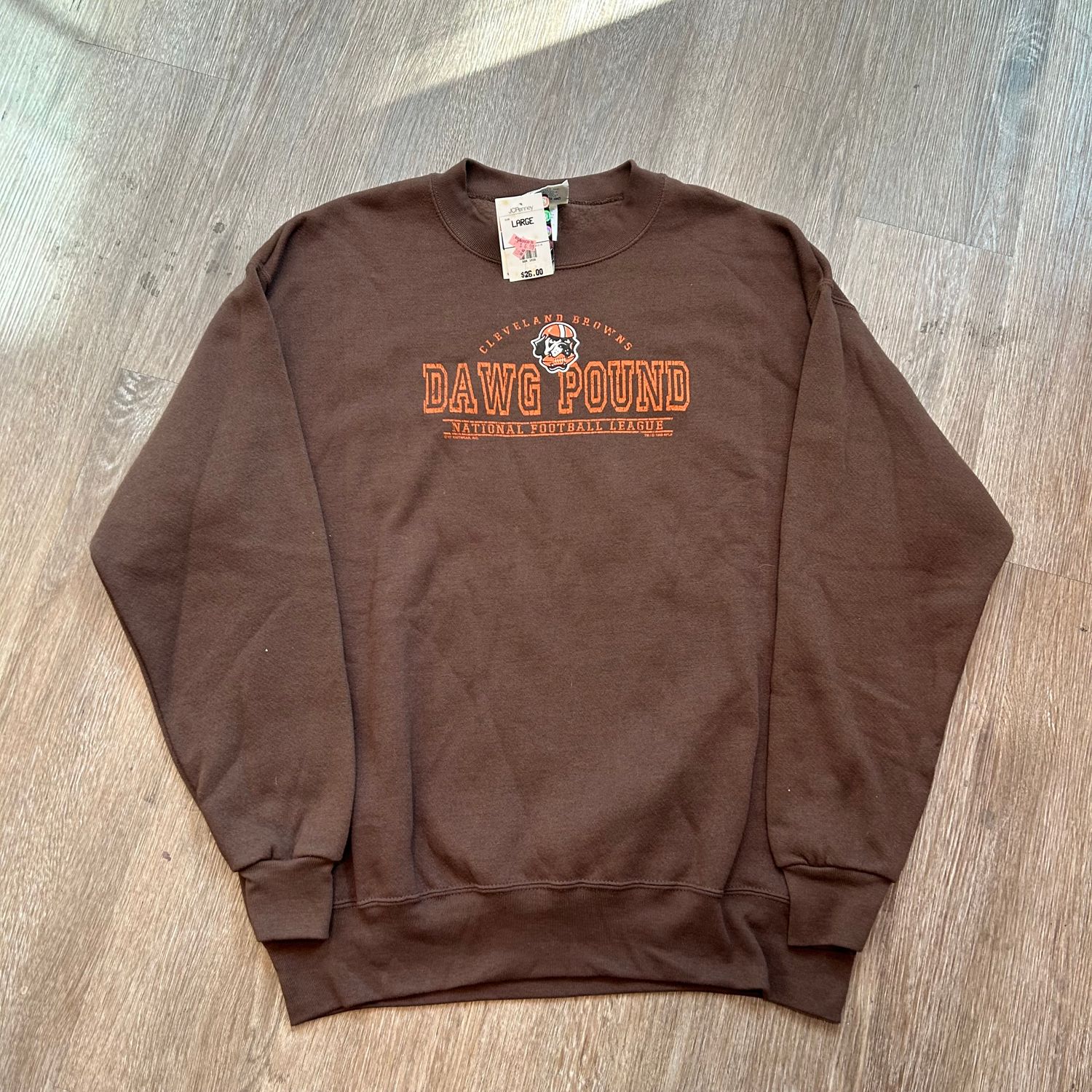 VINTAGE CLEVELAND BROWNS DAWG POUND DS CREWNECK (DH) SIZE LARGE