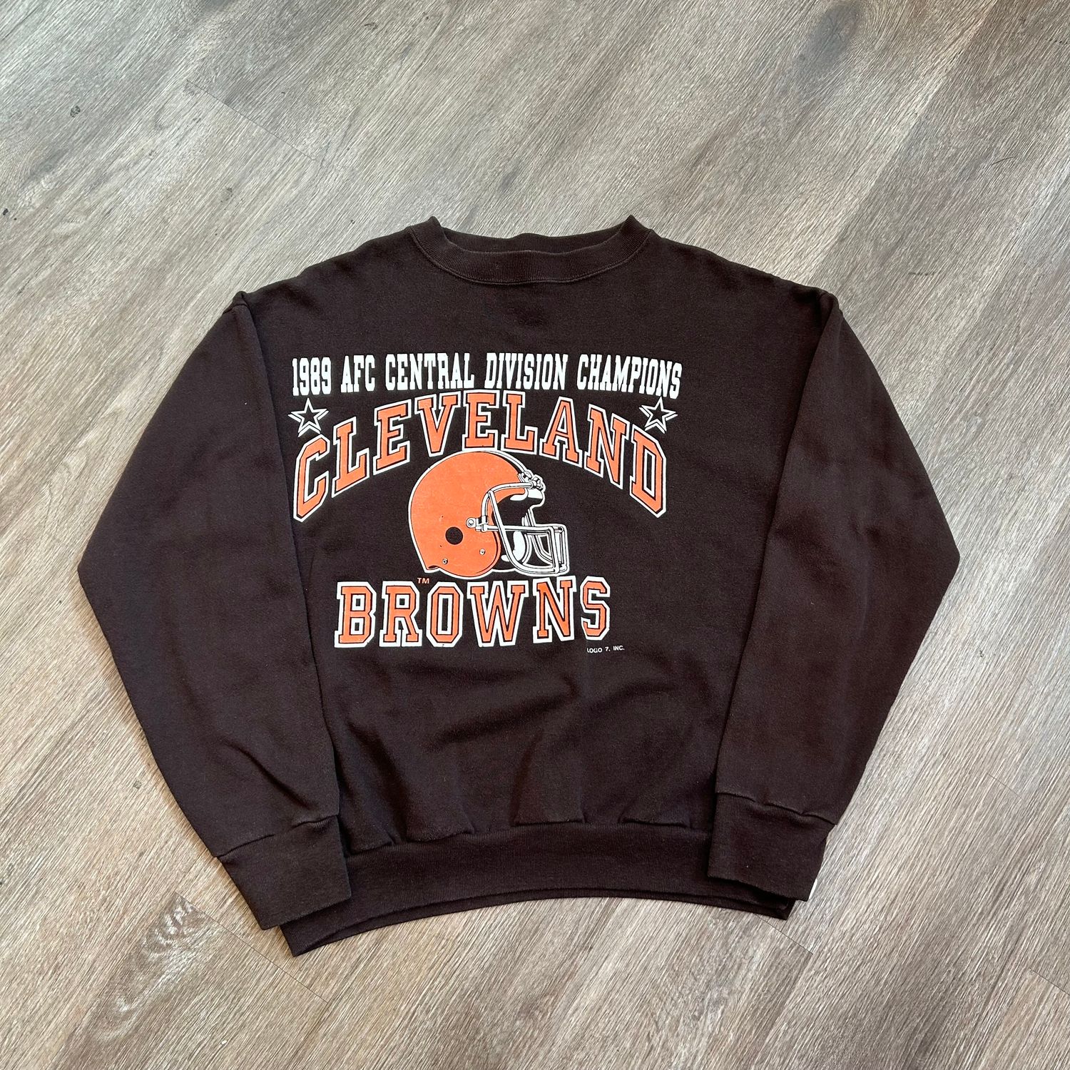 VINTAGE CLEVELAND BROWNS AFC CHAMPIONS CREWNECK (DH) SIZE MEDIUM