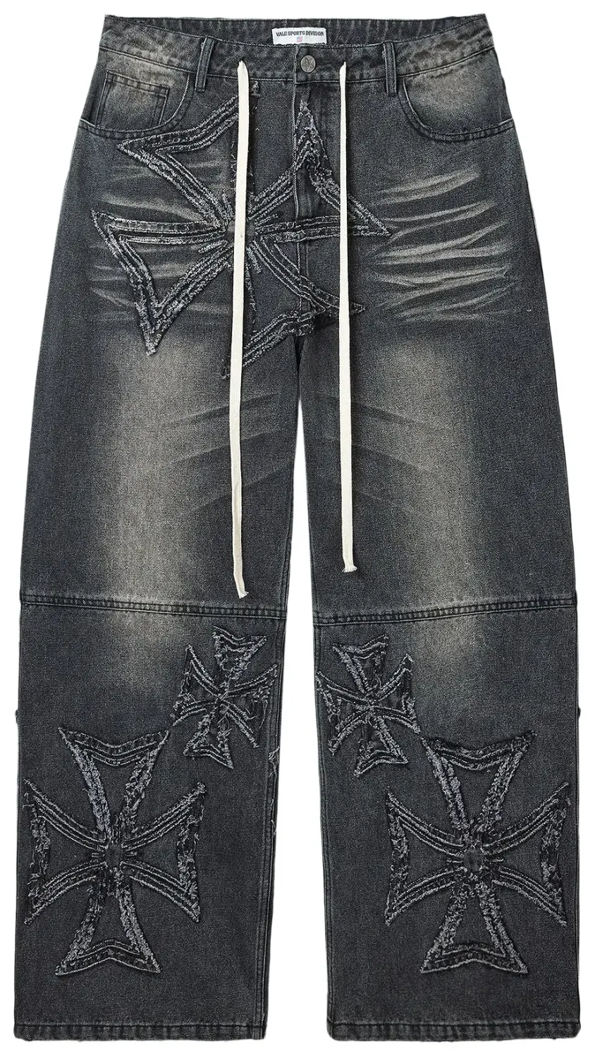 NEW VALE CROXXX DENIM BAGGY PANTS BLACK