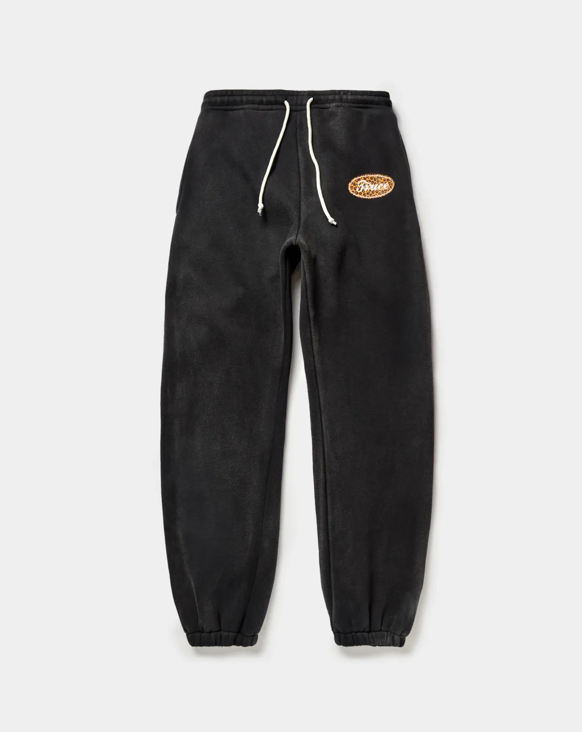 NEW TRUCE REPAIR LEOPARD SWEATPANTS BLACK