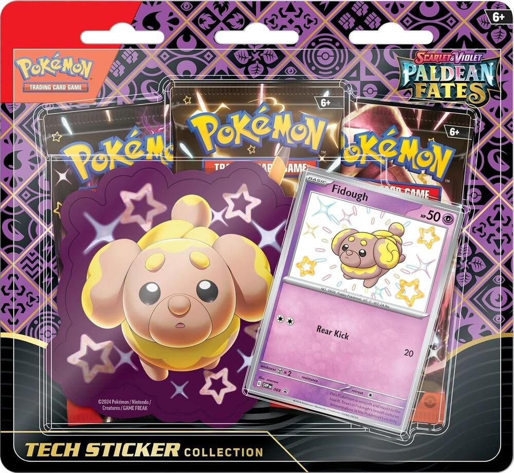 NEW POKEMON PALDEAN FATES TECH STICKER (FIDOUGH)