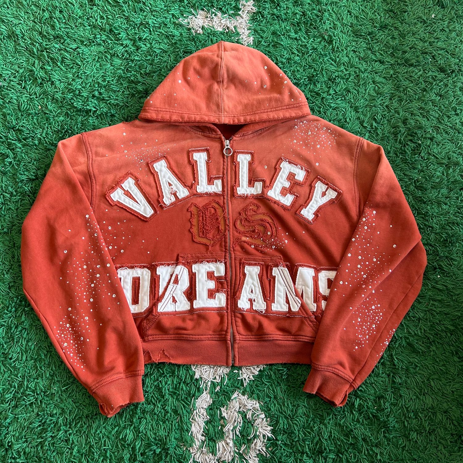 PO VALE FOREVER CLASSIC ZIP-UP HOODIE ORANGE (SX) SIZE XL