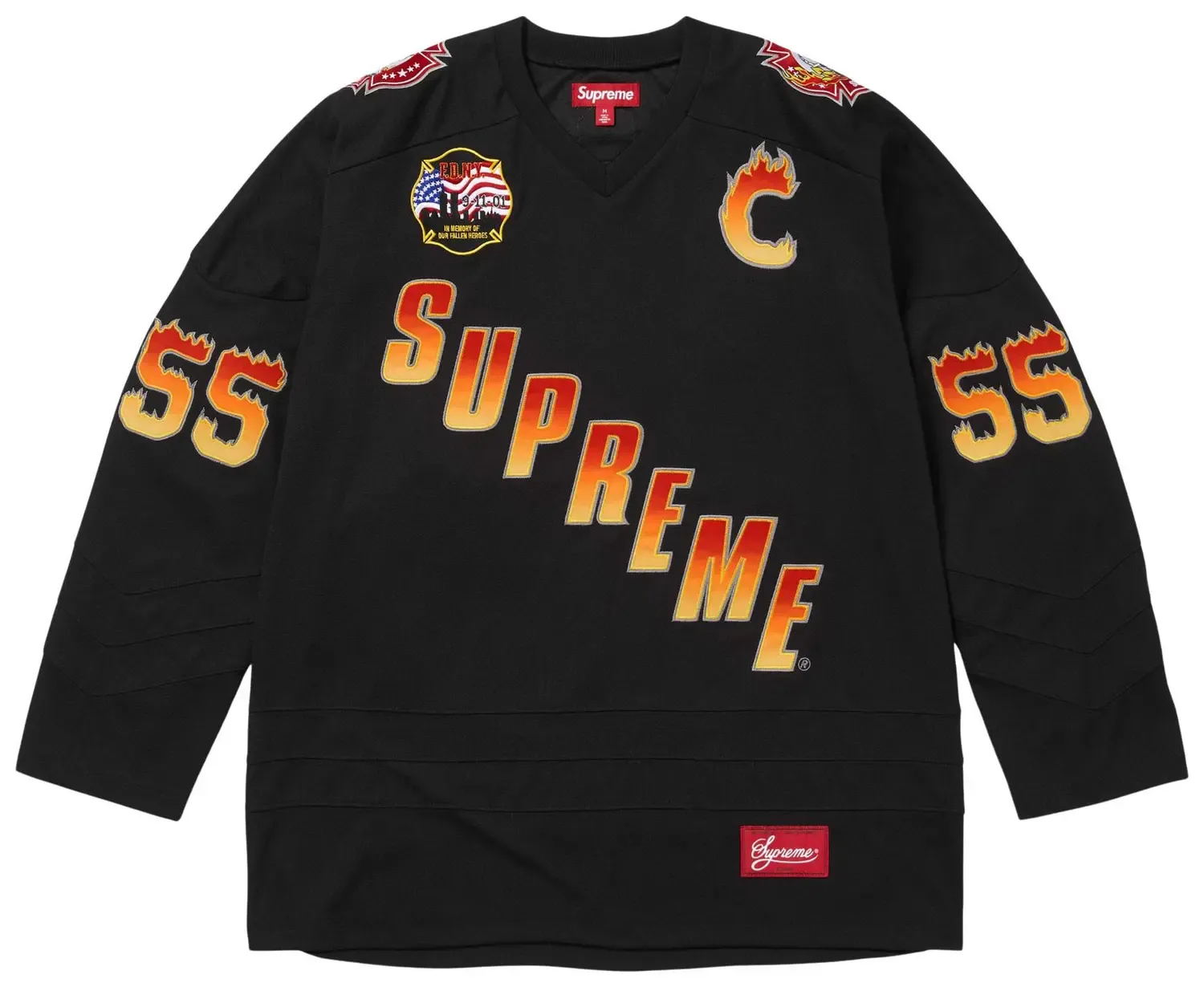 NEW SUPREME FDNY HOCKEY JERSEY BLACK