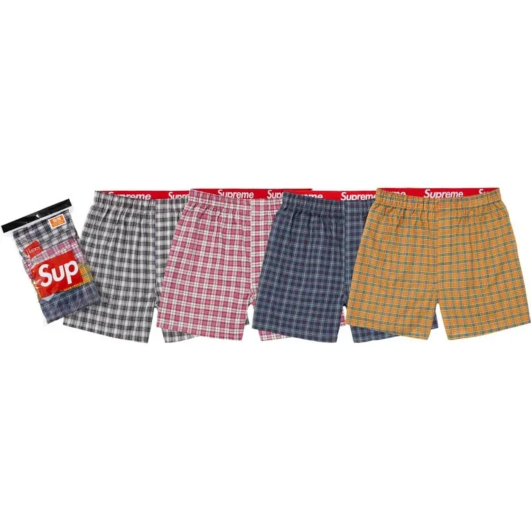 NEW SUPREME HANES BOXER PLAID (4 PACK)