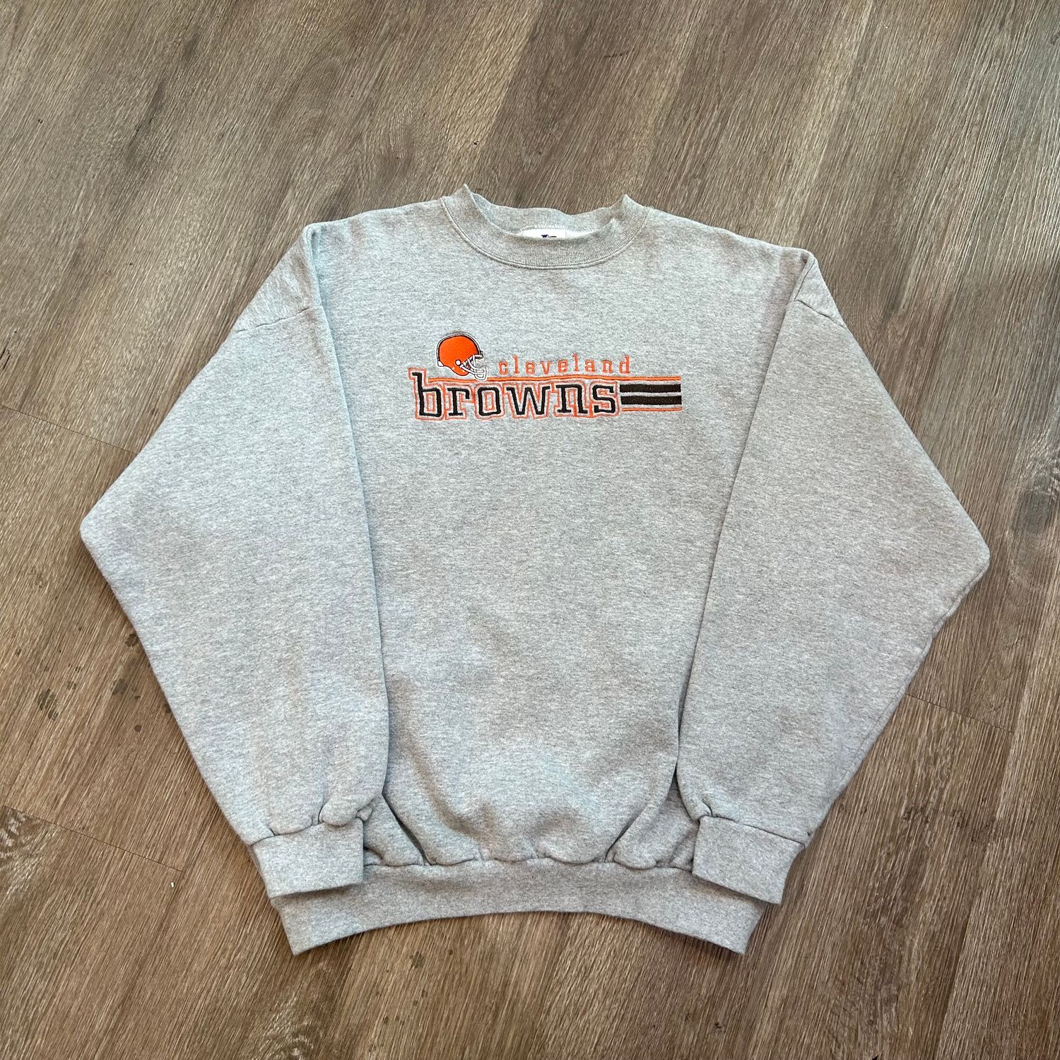 VINTAGE CLEVELAND BROWNS LOGO ATHLETIC GREY CREWNECK (DH) SIZE XL