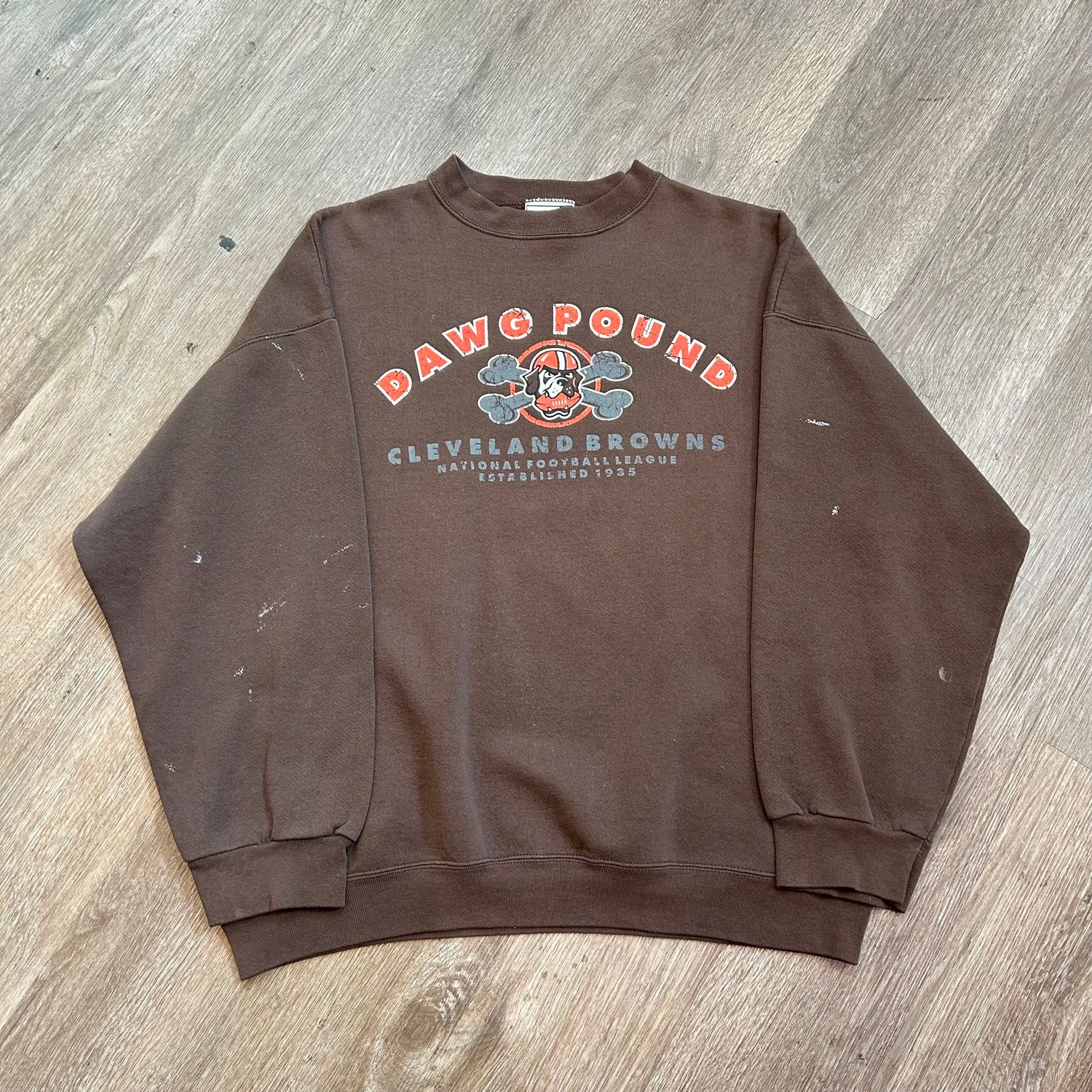 VINTAGE CLEVELAND BROWNS DAWG POUND PUMA CREWNECK (DH) SIZE 2XL
