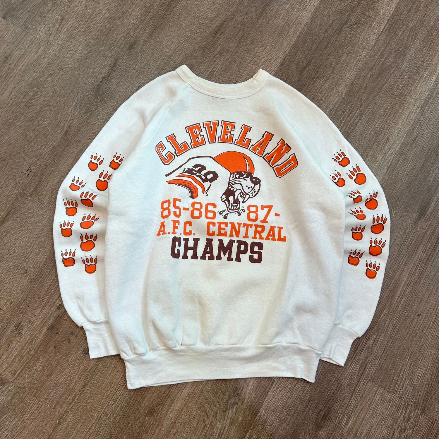 VINTAGE CLEVELAND BROWNS AFC CENTRAL CHAMPS CREWNECK (DH) SIZE LARGE