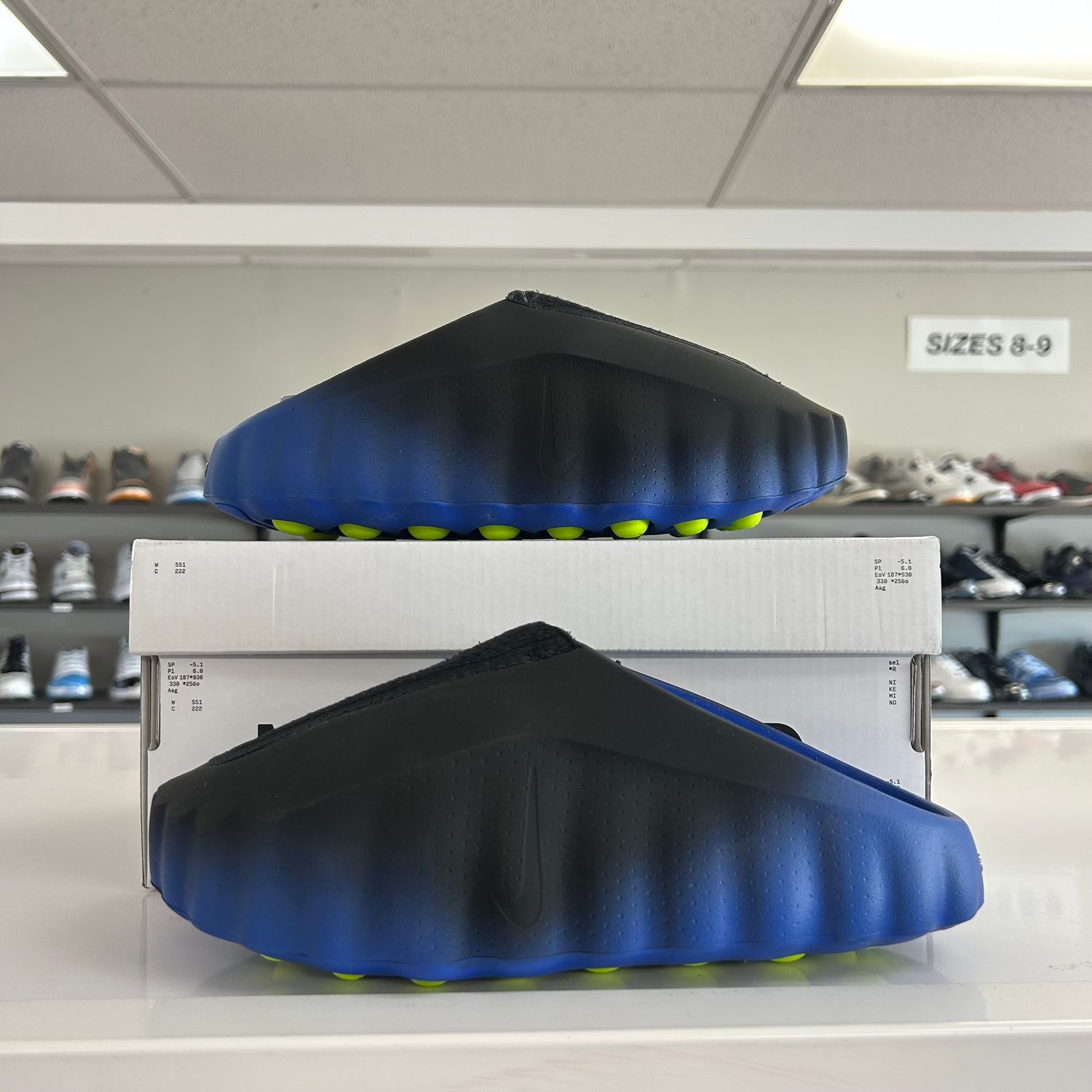 NEW NIKE MIND 001 FLYKNIT SLIDE HYPER ROYAL BLACK
