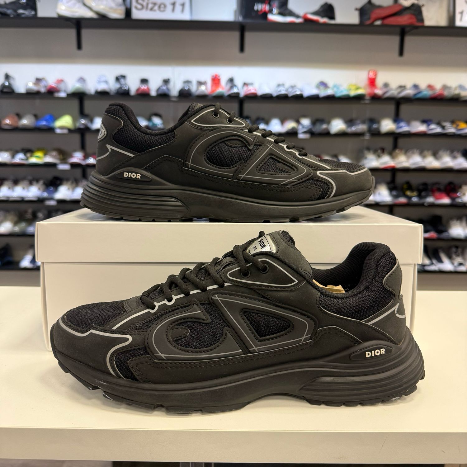 PO NB DIOR B30 COUNTDOWN SNEAKER TRIPLE BLACK SIZE EU44/US11