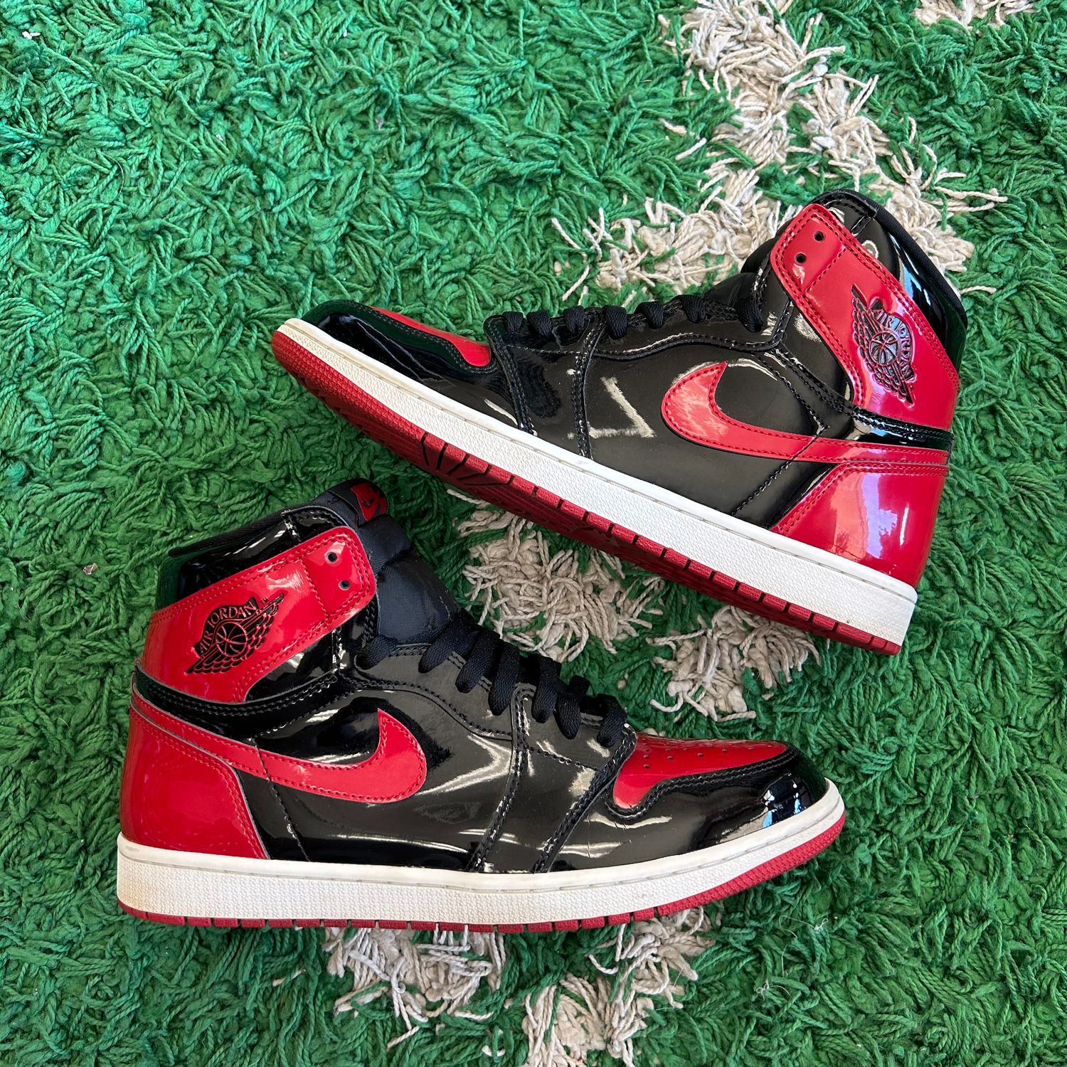 PO NB AIR JORDAN 1 PATENT BRED (SX) SIZE 10.5