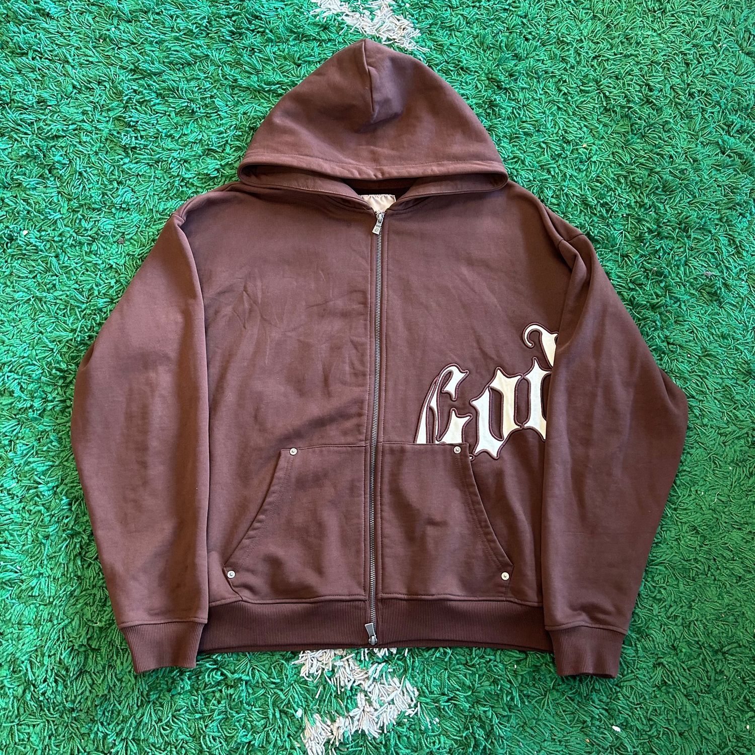 PO GODSPEED OG LOGO ZIP-UP HOODIE BROWN (SX) SIZE XL