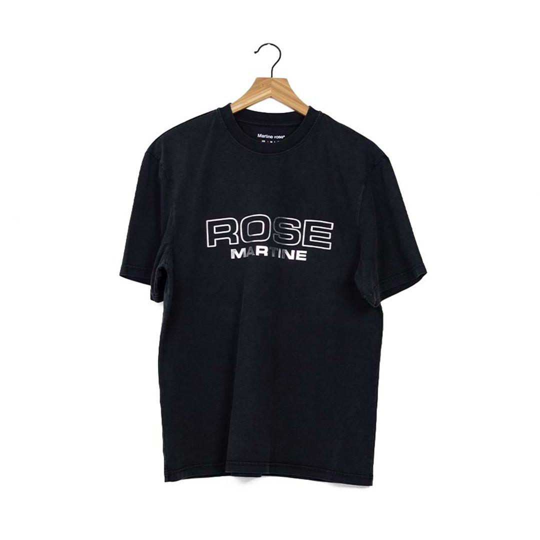 NEW MARTINE ROSE CLASSIC TEE BLACK WASHED SIZE LARGE