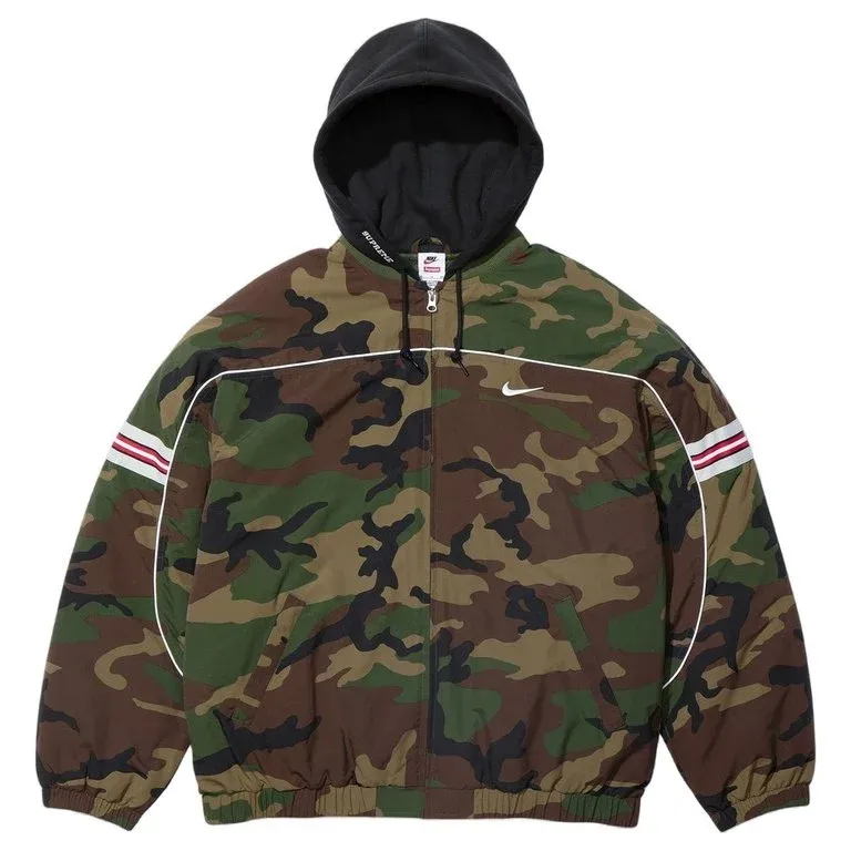 NEW SUPREME NIKE NYLON HOODED JACKET CAMO