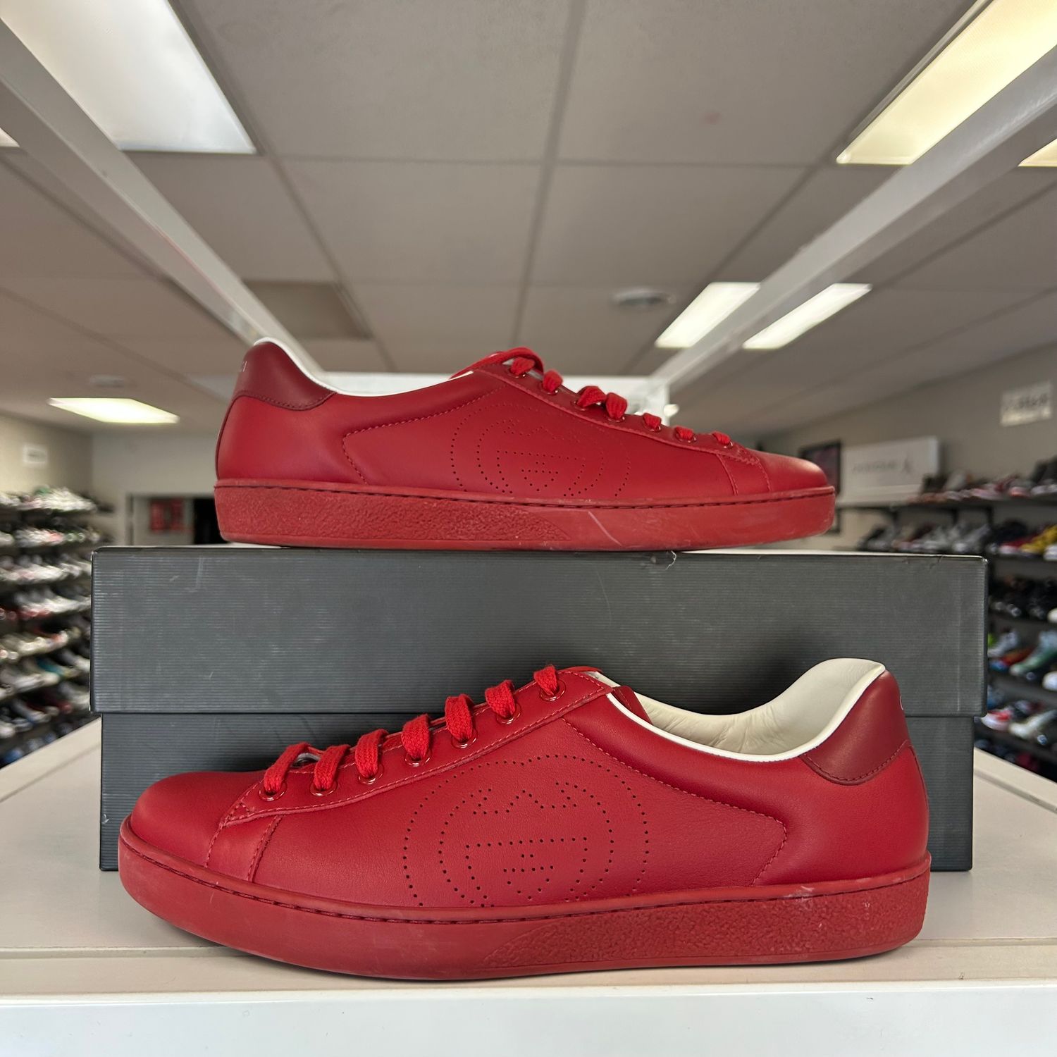 PO GUCCI ACE INTERLOCKING G RED (SX) SIZE 9 US