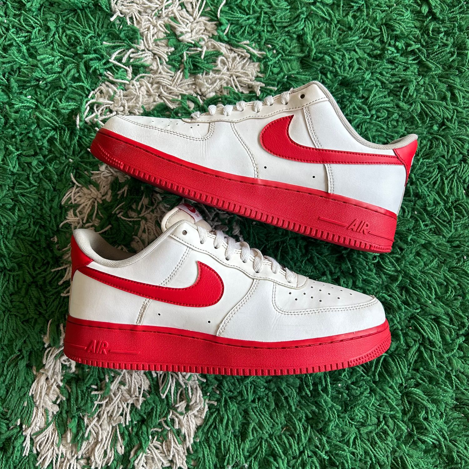 PO NB NIKE AIR FORCE 1 LOW WHITE RED MIDSOLE (SX) SIZE 8.5