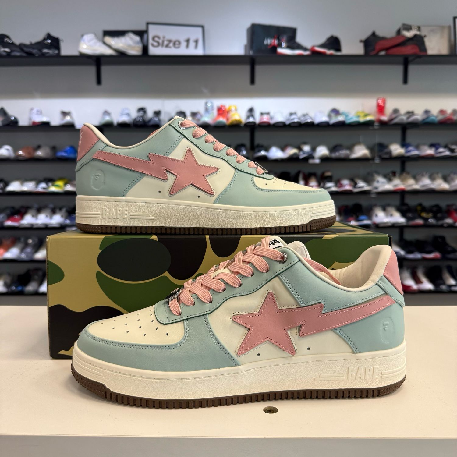 NEW A BATHING APE BAPE STA LOW GREEN BLUE PINK