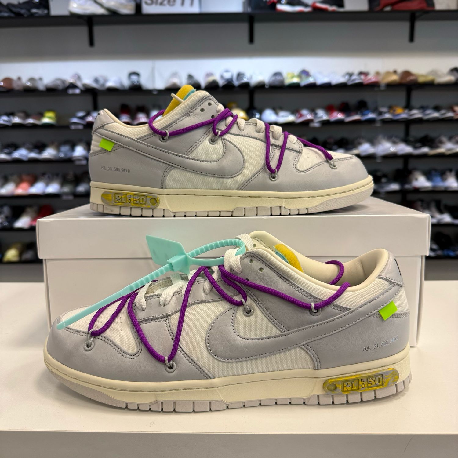 PO NB NIKE DUNK LOW OFF-WHITE LOT 21 SIZE 10.5