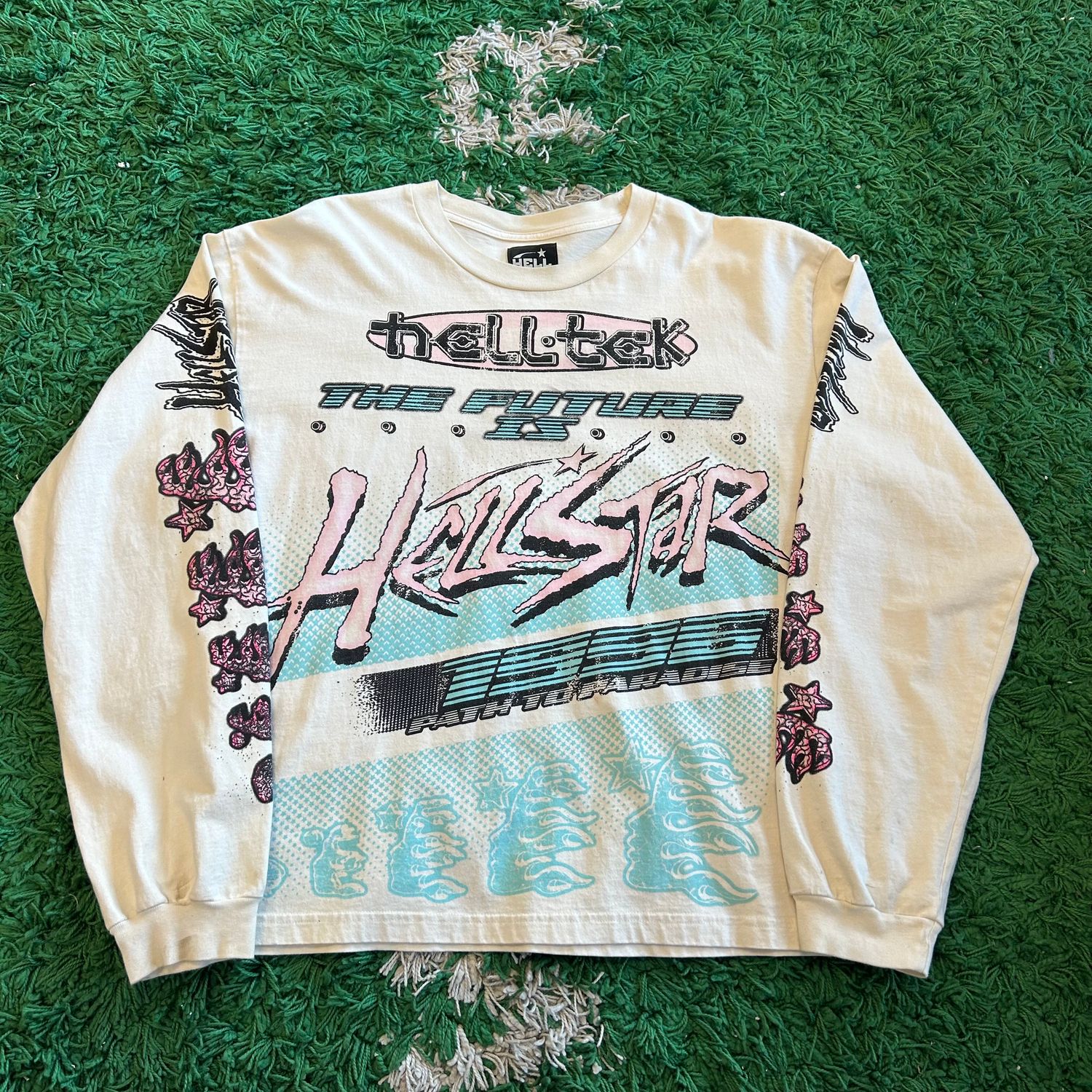 PO HELLSTAR BRAIN RACER LONG-SLEEVE TEE-WHITE (SX) SIZE L