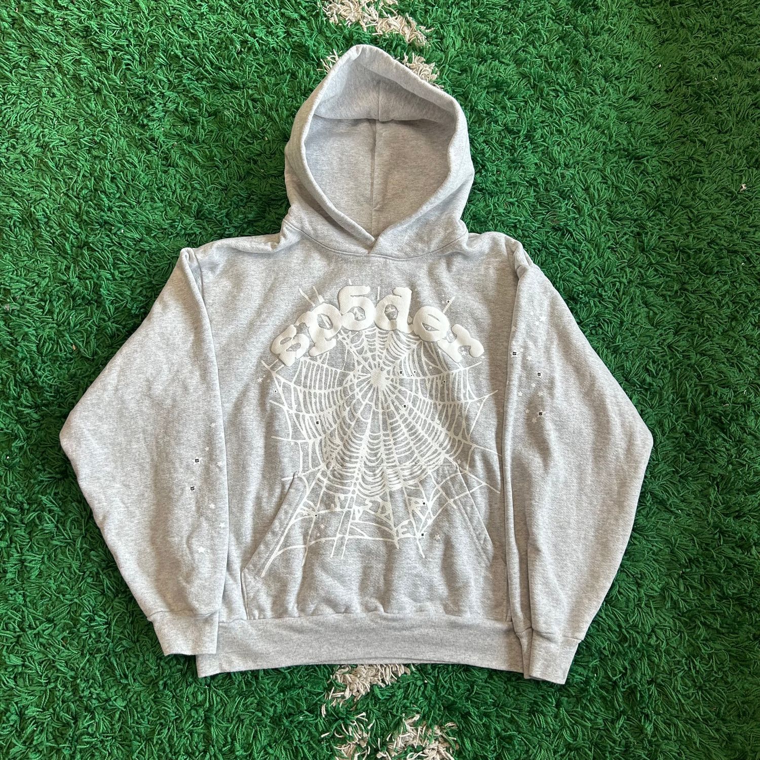 PO SP5DER OG WEB HOODIE HEATHER GREY (SX) SIZE M