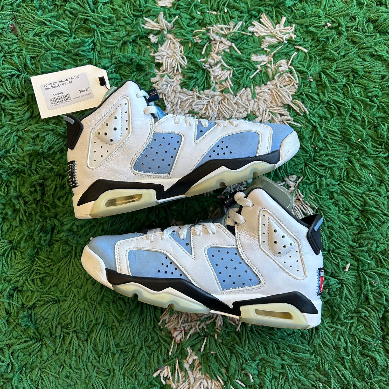 PO NB AIR JORDAN 6 RETRO UNC WHITE (SX) SIZE 5.5Y